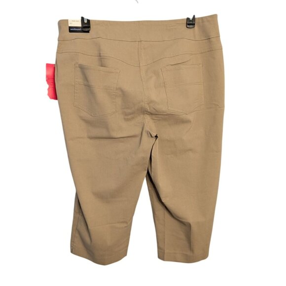 2 Westbound Woman The Park Ave Fit Capri Pants 20W Khaki Tummy Control polka dot - Picture 3 of 16